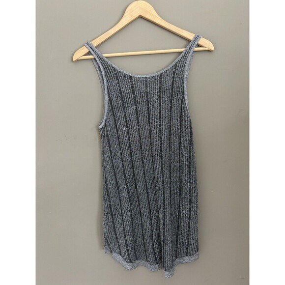 Leith Metallic Sparkle Gray Ribbed Tank Top Size Small New Years Eve Club Wear - Picture 5 of 7